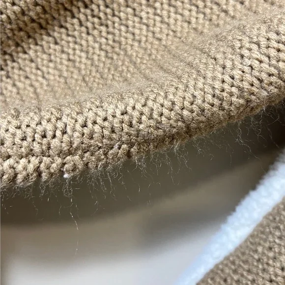 Dor Dor Couture Sherpa Faux Suede Two Tone Snap Front Cardigan Coat Large - Picture 10 of 11